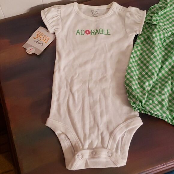 NWT 2 Pc Onesie Romper Outfit "AD🌸RABLE" Sz 6 Mos - Picture 2 of 7